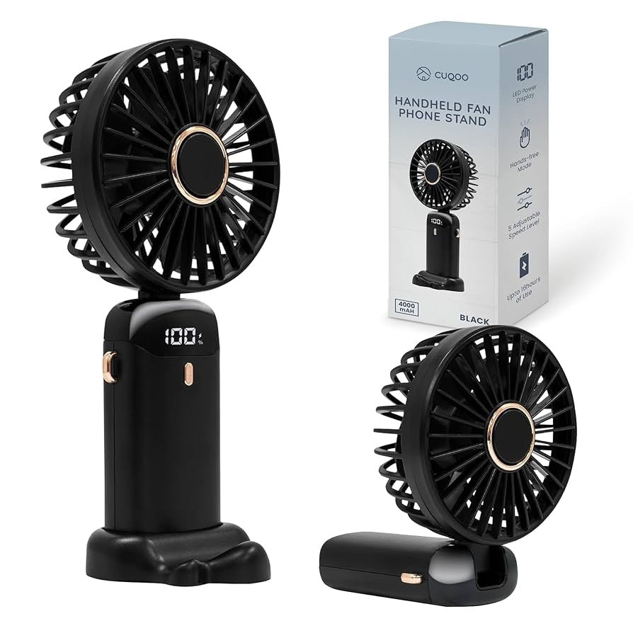 5-in-1 Portable Mini Fan with Digital Display – USB Rechargeable