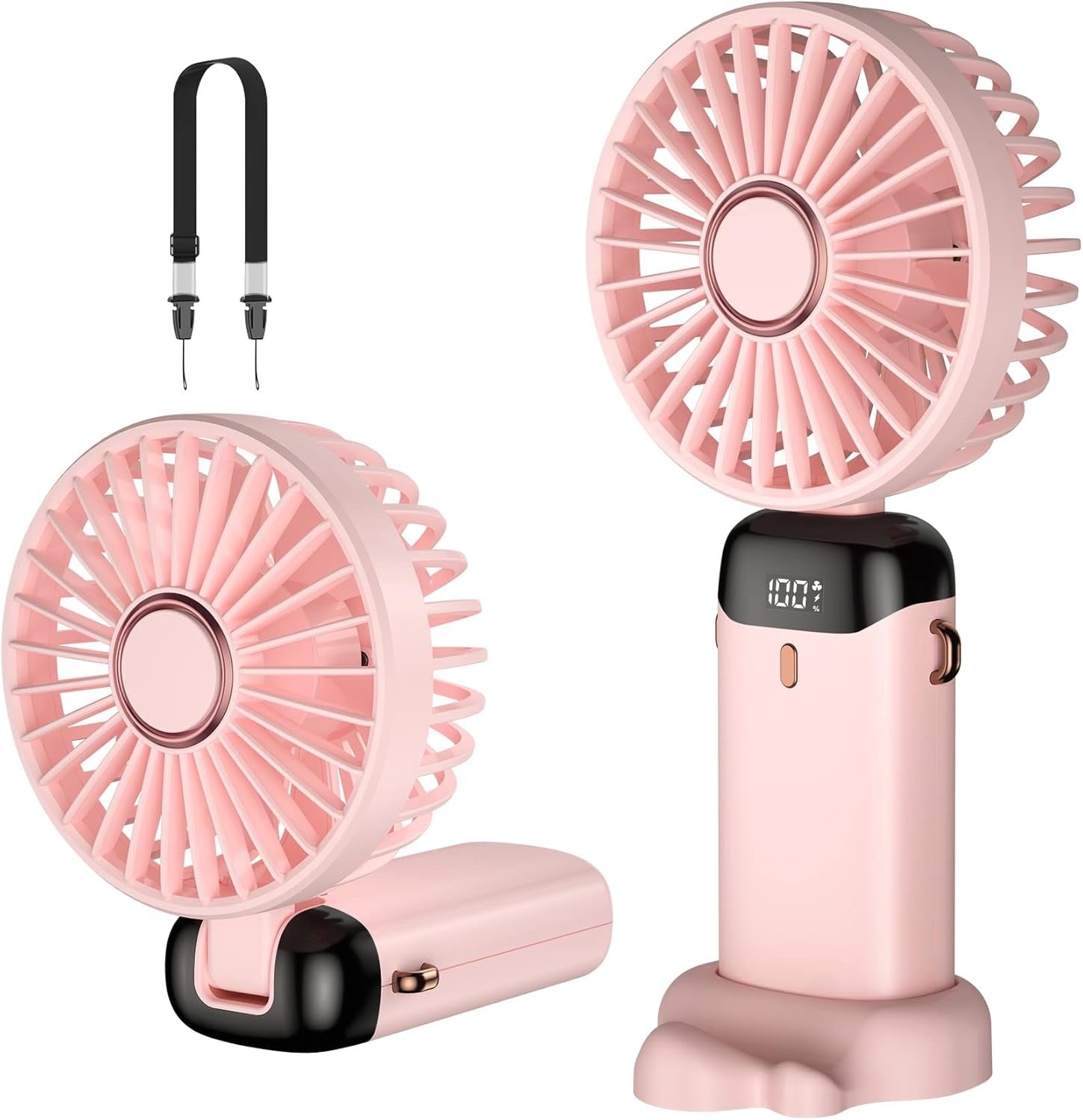 5-in-1 Portable Mini Fan with Digital Display – USB Rechargeable
