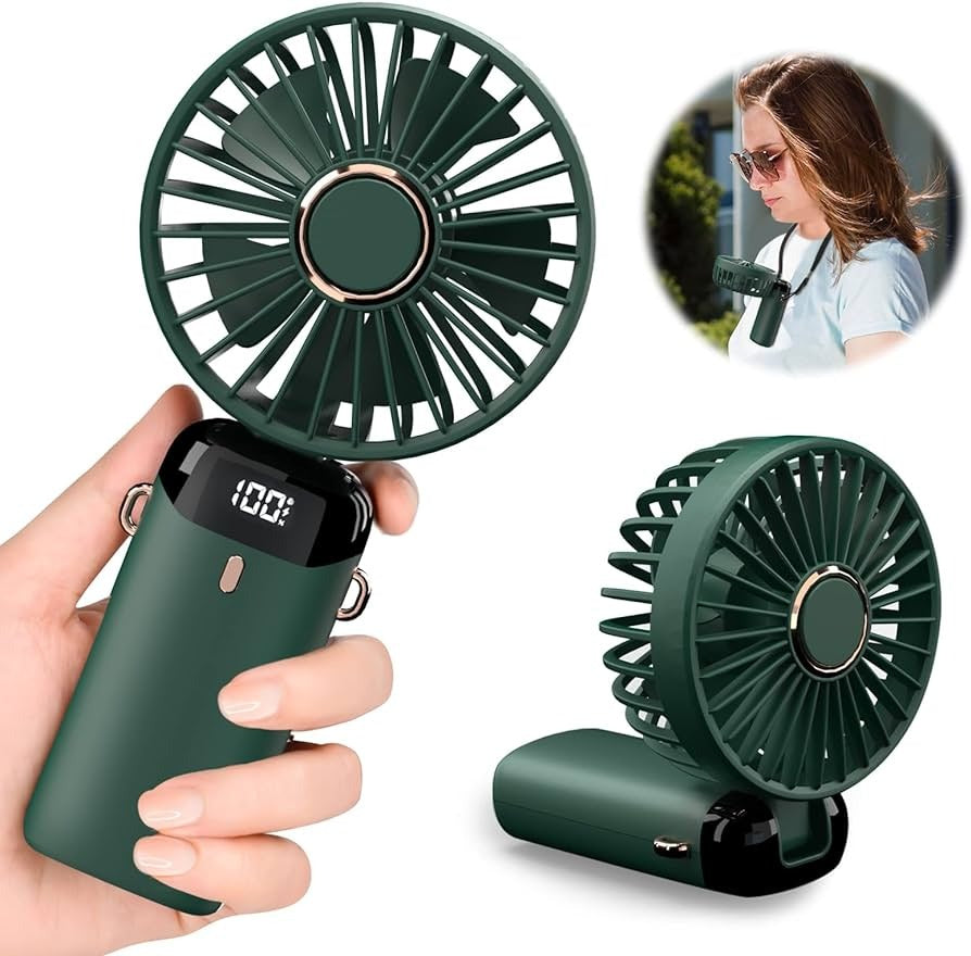 5-in-1 Portable Mini Fan with Digital Display – USB Rechargeable