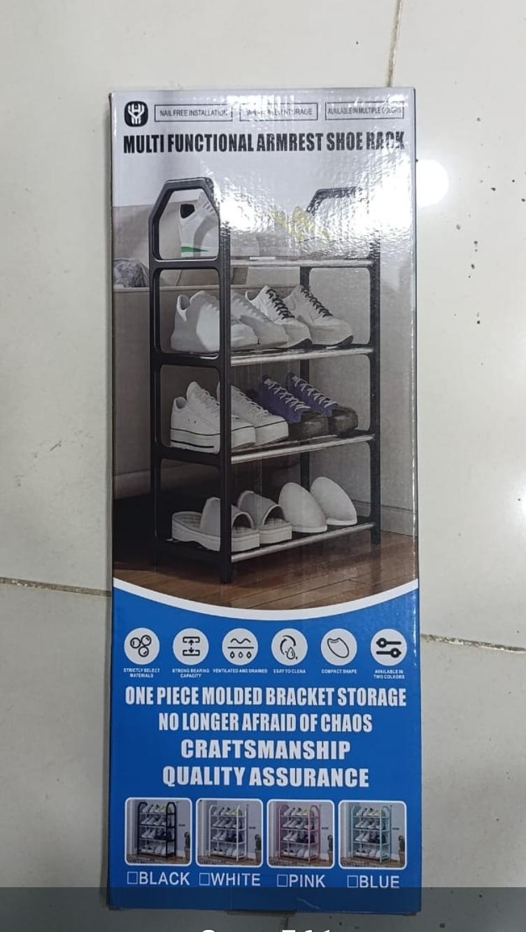 4-Layer Space-Saving Shoe Rack – Portable Organizer for Home & Travel