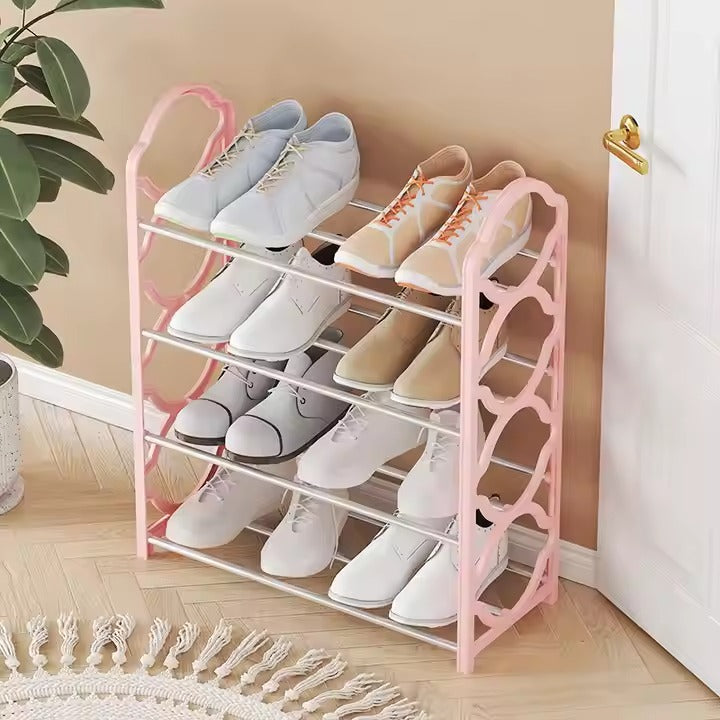 4-Layer Space-Saving Shoe Rack – Portable Organizer for Home & Travel