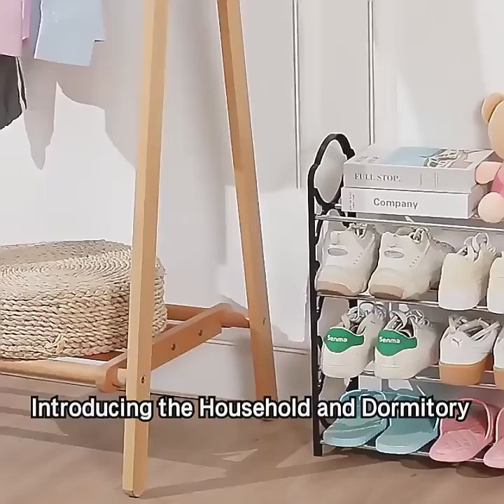 4-Layer Space-Saving Shoe Rack – Portable Organizer for Home & Travel